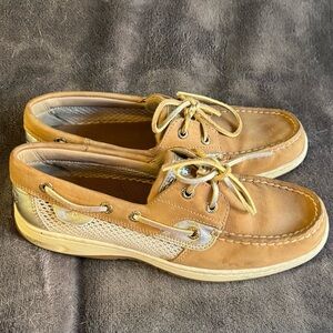 Sperry Tan and Cream Boat Shoes for Men